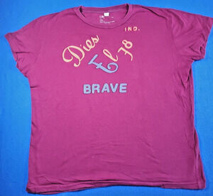 Diesel Only The Brave 1978 T Shirt Mens L Purple Pink Graphic Crew Neck Cotton